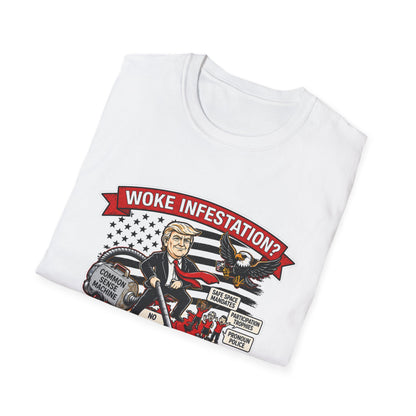 "Woke Infestation? No More!" Trump Patriotic Graphic Tee