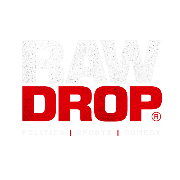 RawDrop official brand logo. Reactionary streetwear and apparel wordmark with modern minimalist design and red industrial highlights